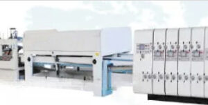GSZX Online bottom folding high speed gluing machine with automatic flexo printing die-cutting machine and auto bundling machine